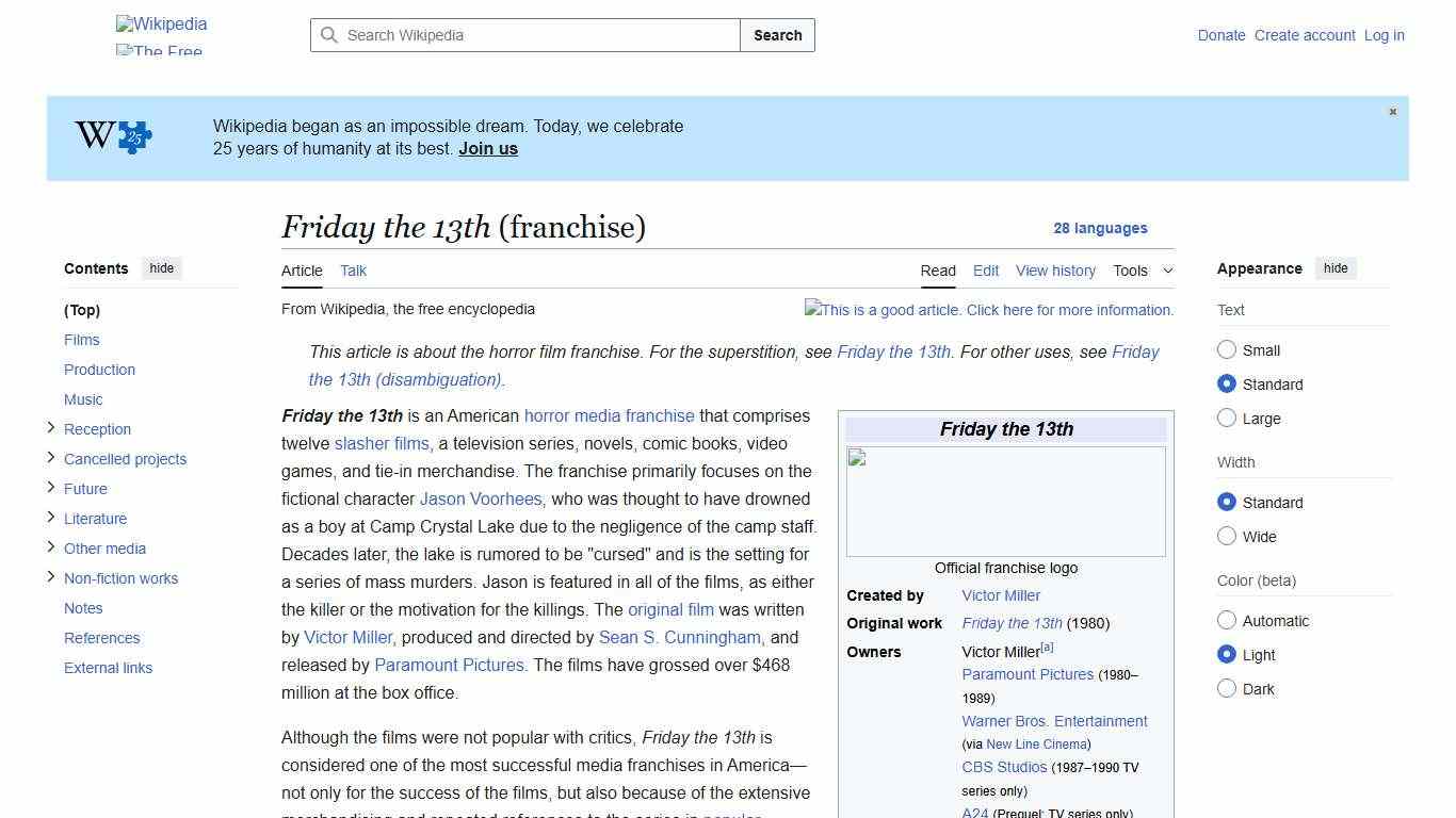 Friday the 13th (franchise) - Wikipedia