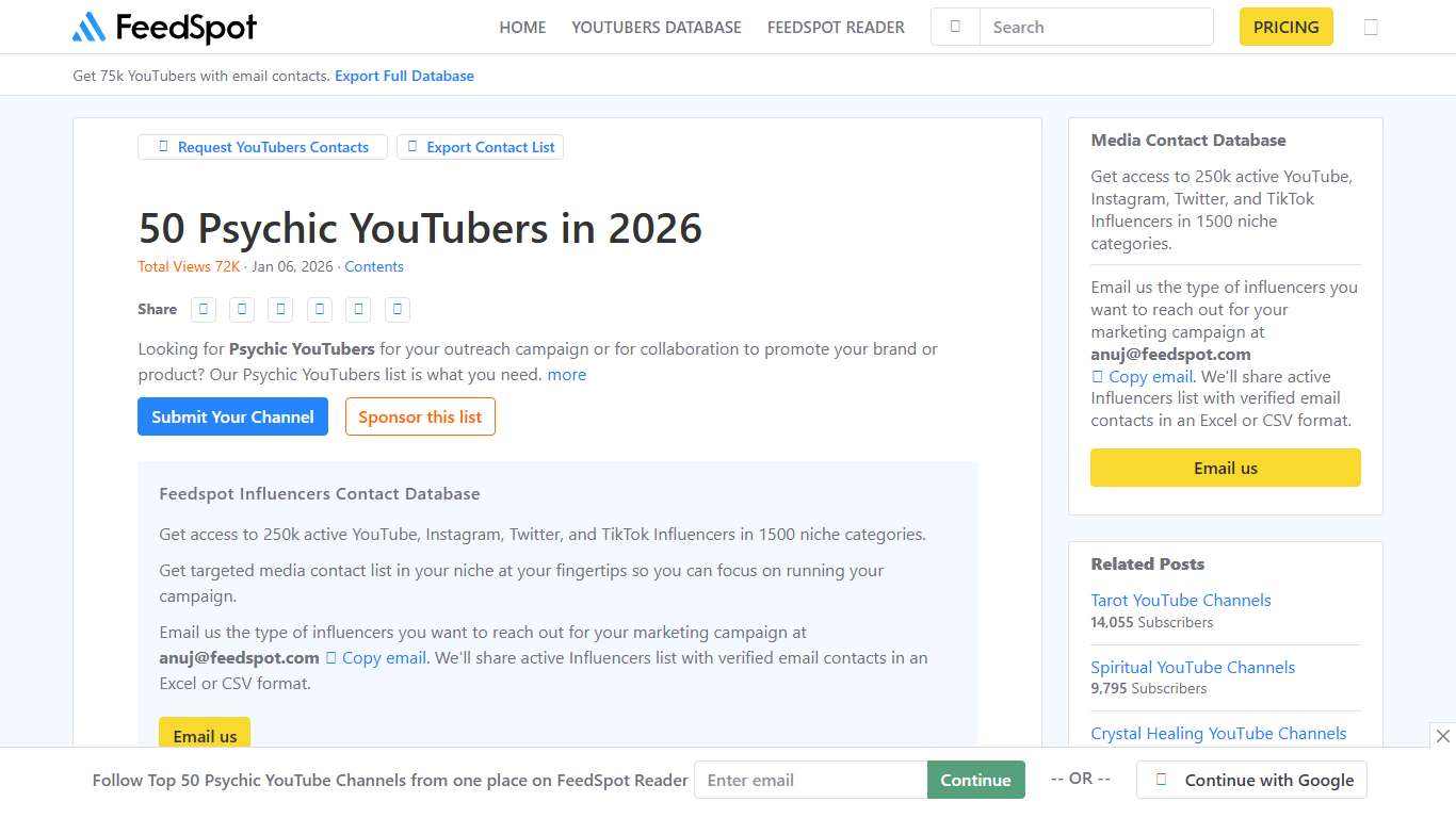 50 Psychic YouTubers You Must Follow in 2026