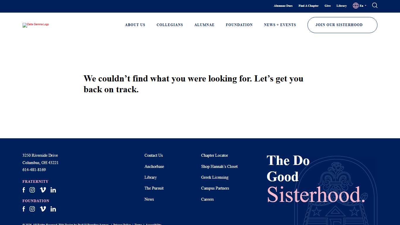 Page not found - Delta Gamma